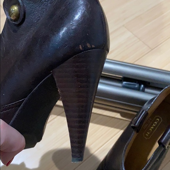 Coach Dark Brown Leather Booties - Picture 4 of 4